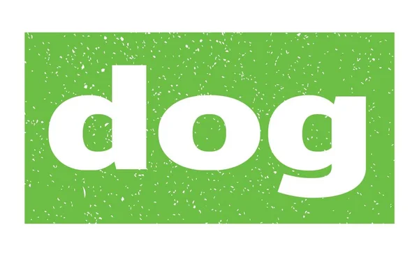 狗只文字写在绿色黑色邮票上 — 图库照片