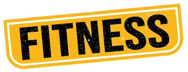 Fitness Text Written Yellow Black Grungy Stamp Sign — Stockfoto