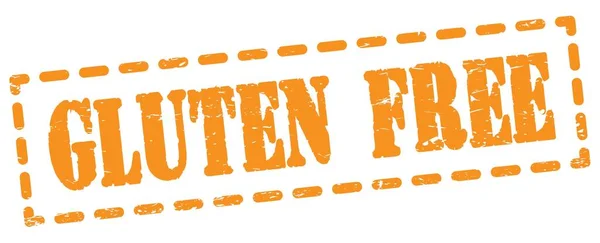 Gluten Free Text Written Orange Dash Stamp Sign — Stock Photo, Image