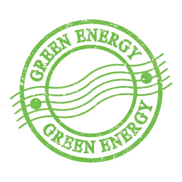 Groene Energie Tekst Geschreven Groene Grungy Postzegel — Stockfoto