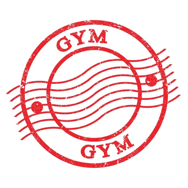 Gym Text Geschrieben Auf Roter Grungiger Briefmarke — Stockfoto
