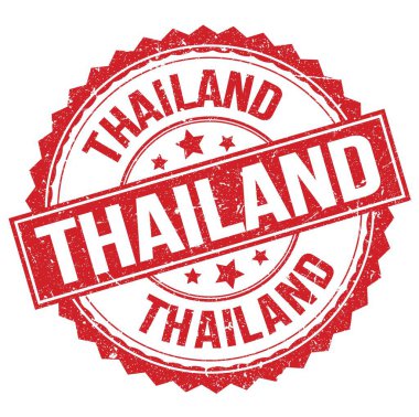 THAILAND kırmızı yuvarlak pul işareti üzerine yazılmış metin