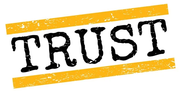 Trust Text Written Yellow Black Grungy Lines Stamp Sign — Stock Photo, Image