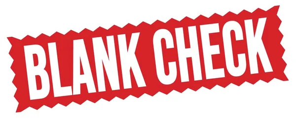 Blank Check Text Scris Semn Marcă Roșu Zig Zag — Fotografie, imagine de stoc