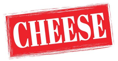 Kırmızı dikdörtgen damga işareti üzerine yazılmış peynir metni.