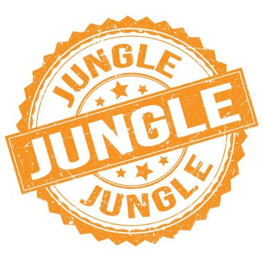Turuncu yuvarlak damga işareti üzerine yazılmış JUNGLE metni