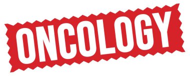 Kırmızı zig-zag işareti üzerine yazılmış ONCOLOGY metni.