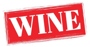 Kırmızı dikdörtgen damga işareti üzerine yazılmış şarap metni.