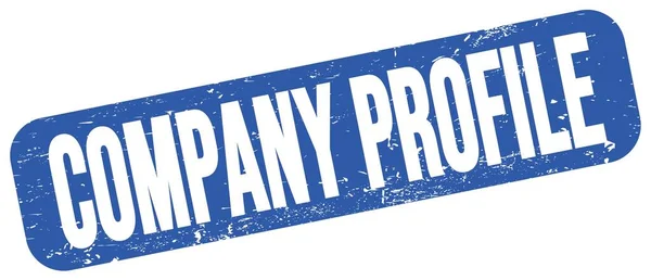 Company Profile Text Geschrieben Auf Blauem Grungy Stempelschild — Stockfoto