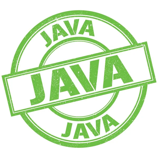 Java Tekst Skilt Med Grønt Rundt Stempel – stockfoto