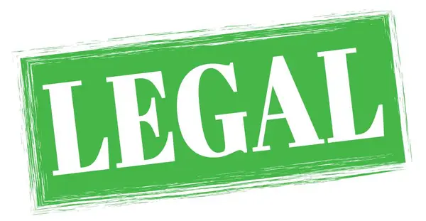 Текст Legal Написаний Знаку Марки Зеленого Прямокутника — стокове фото