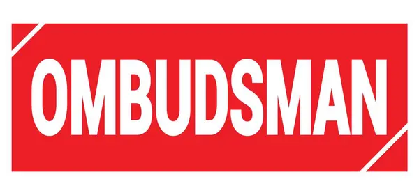 Ombudsman Text Written Red Grungy Stamp Sign — Φωτογραφία Αρχείου