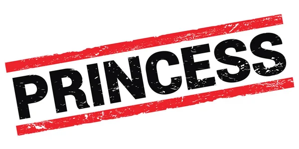 Princess Szöveg Fekete Piros Téglalap Alakú Bélyegzőtáblára Írva — Stock Fotó