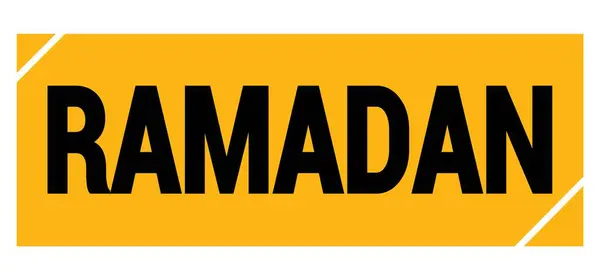 Ramadan Tekst Napisany Żółto Czarny Grungy Znak Znaczka — Zdjęcie stockowe