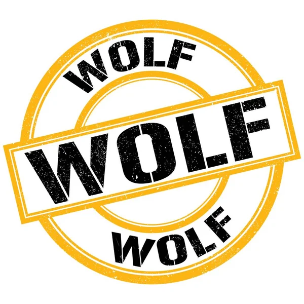 Wolf Text Written Yellow Black Stamp Sign — Stock fotografie