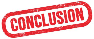 CONCLUSION, kırmızı dikdörtgen işareti üzerinde metin.
