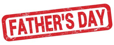 Babalar Günü metni kırmızı dikdörtgen mühür işareti üzerine yazılmış.