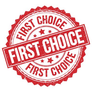 İLK SEÇİM metni kırmızı yuvarlak pul işareti üzerine yazılmış