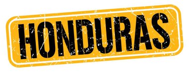 HONDURAS metni turuncu-siyah grungy işareti üzerine yazılmış.