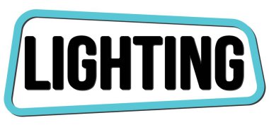 Mavi-siyah trapez damgası üzerine yazılmış aydınlatma metni.