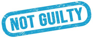GUILTY değil, mavi dikdörtgen damga işareti üzerinde metin.