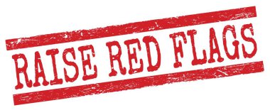 Kırmızı grungy satır işareti üzerine yazılmış Kırmızı FLAGS metin yükseltin.