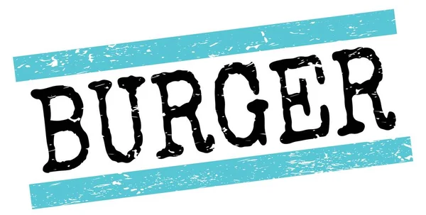 Burger Tekst Napisany Niebiesko Czarnych Liniach Grungy Znak Znaczka — Zdjęcie stockowe
