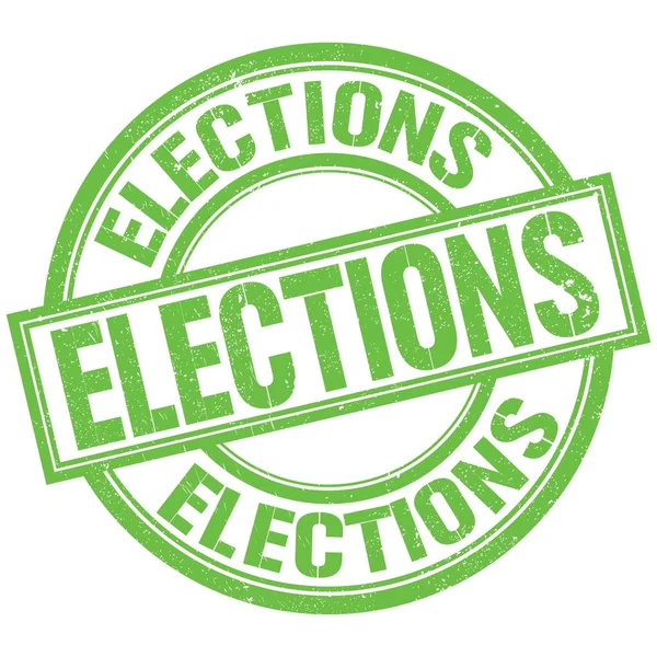 Elecciones Texto Escrito Palabra Verde Ronda Sello Signo — Foto de Stock