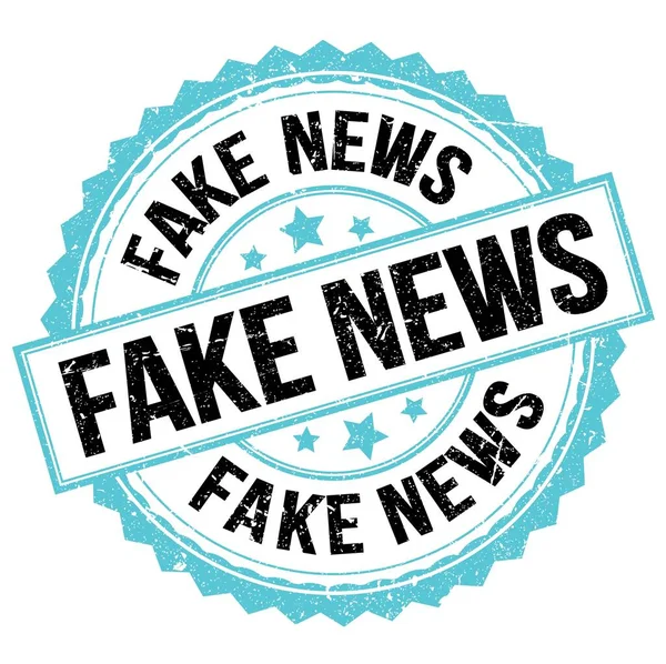 Fake News Text Geschrieben Auf Blau Schwarzem Rundem Stempelschild — Stockfoto