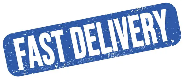 Fast Delivery Tekst Geschreven Blauw Grungy Stempel Teken — Stockfoto