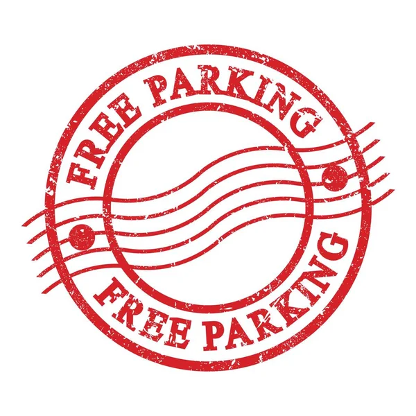 Gratis Parking Tekst Geschreven Rode Grungy Postzegel — Stockfoto