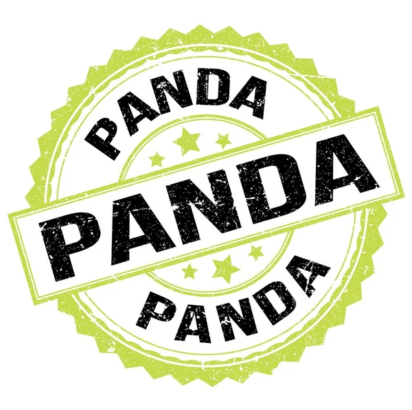 Panda Szöveg Zöld Fekete Kerek Bélyegzőtáblára Írva — Stock Fotó