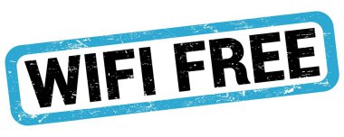 WIFI özgür metin mavi-siyah dikdörtgen işareti üzerine yazılmış.