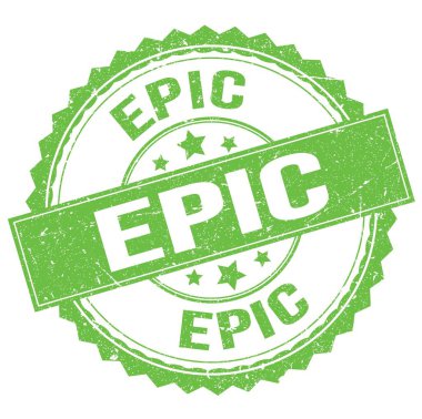 Yeşil yuvarlak pul işareti üzerine yazılmış EPIC metni