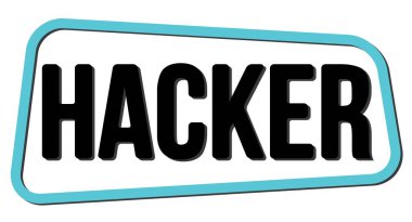 HACKER metni mavi-siyah trapez işareti üzerine yazılmış.