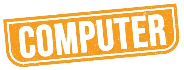 Komputer Tekst Napisany Pomarańczowym Grungy Znak Znaczka — Zdjęcie stockowe