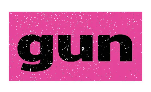 Gun Szöveg Rózsaszín Fekete Grungy Bélyegzőtáblára Írva — Stock Fotó