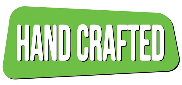 Hand Crafted Texto Escrito Sinal Carimbo Trapézio Verde — Fotografia de Stock