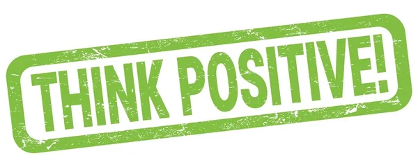Think Positive Text Written Green Rectangle Stamp Sign — 图库照片