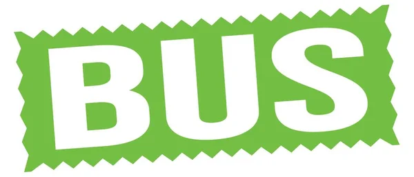 Bus文字写在绿色Zg Zag邮票上 — 图库照片
