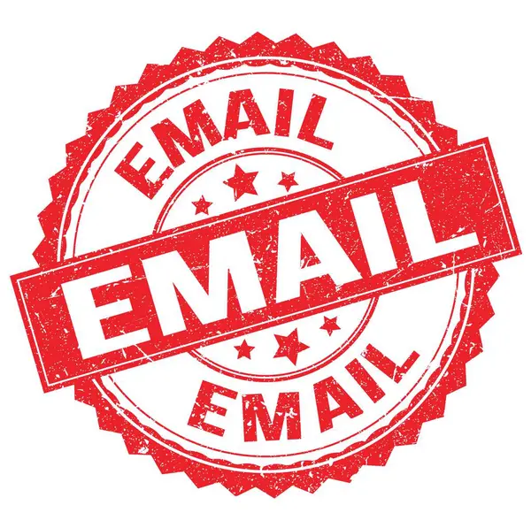 Tekst Email Napisany Czerwonym Okrągłym Znaku Znaczka — Zdjęcie stockowe