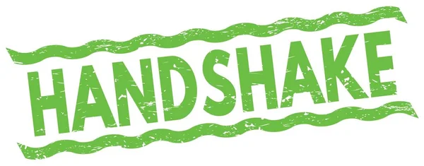 Handshake Texto Escrito Linhas Verdes Sinal Carimbo — Fotografia de Stock