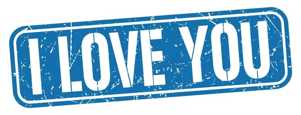 Love You Text Written Blue Grungy Stamp Sign — Stock Photo, Image