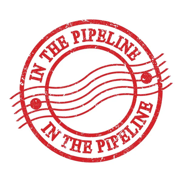 Pipeline Text Written Red Grungy Postal Stamp — Stock Photo, Image