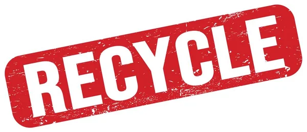 Teks Recycle Ditulis Pada Tanda Cap Grungy Merah — Stok Foto