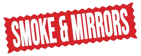 Smoke Mirrors Szöveg Piros Cikcakkos Bélyegzőtáblára Írva — Stock Fotó