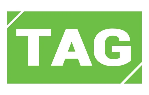 Tag Tekst Geschreven Groene Rechthoek Stempel Teken — Stockfoto