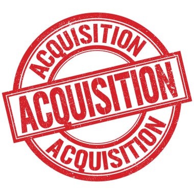 ACQUISION kırmızı yuvarlak pul işareti üzerine yazılmış metin