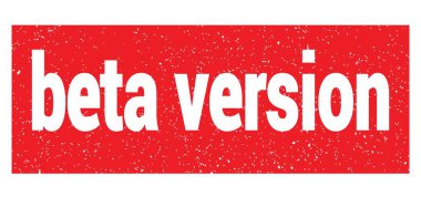 Kırmızı grungy işareti üzerine yazılmış BETA VERSION metin.