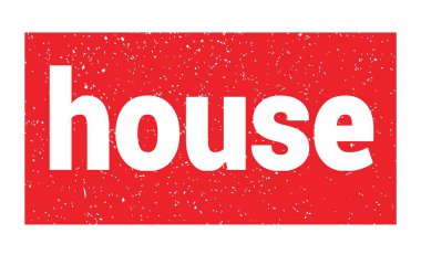 Kırmızı grungy mühür işareti üzerine yazılmış ev metni.